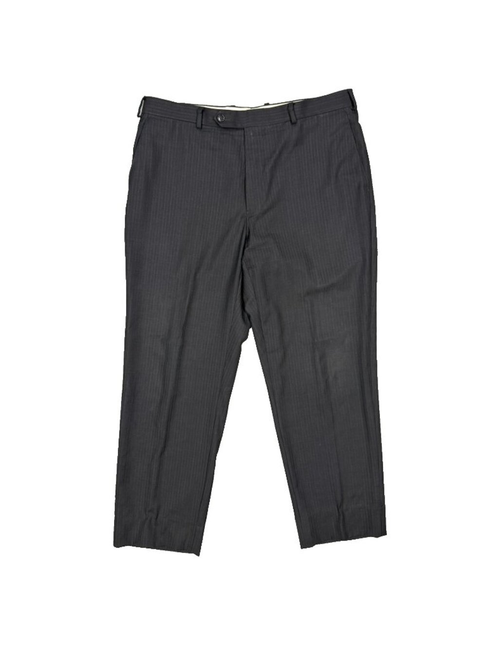Samuelsohn Dress Pants Herringbone 120s Wool Trousers Striped Blue 36x30